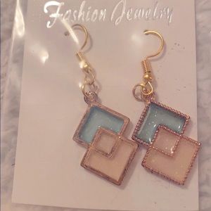 Light Green and light white earrings